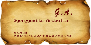 Gyorgyevits Arabella névjegykártya